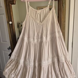 Torrid Festi Cream Lace Trim Dress